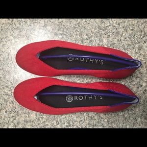 Rothy’s Cherry Red Solid Flats Size 7.0 retiring